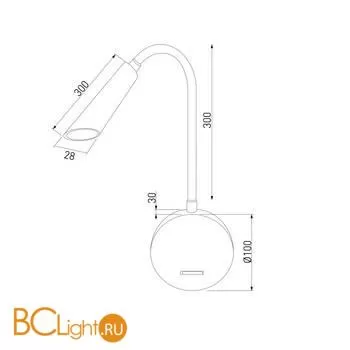 Настенный светильник Elektrostandard Stem 40120/LED черный a060540 - Фото 2