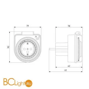 Розетка-таймер 16A x1 IP44 Белый TMH-M-2 a026135 - Фото 0