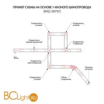 Встраиваемый однофазный шинопровод 1 метр белый (с вводом питания и заглушкой) Elektrostandard Track Rail WH Recessed 85082/00 a057095 - Фото 3