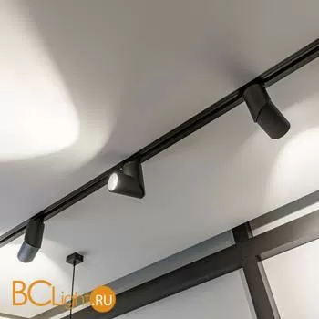 Встраиваемый однофазный шинопровод 1 метр черный (с вводом питания и заглушкой) Elektrostandard Track TRLM-1-100-BK a046194 - Фото 0