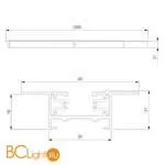 Встраиваемый однофазный шинопровод 1 метр черный (с вводом питания и заглушкой) Elektrostandard Track TRLM-1-100-BK a046194 - Фото 5