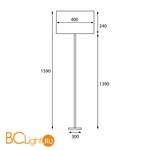 Торшер Elstead Lighting Flow HQ/FLOW FL + HQ/CY40 CREAMPR8 - Схема