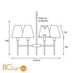 Люстра Elstead Lighting Lucerne HQ/LUCERNE 4LT + 4x HQ/CO15-3404 - Схема