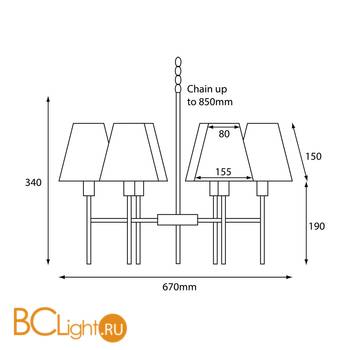 Люстра Elstead Lighting Lucerne HQ/LUCERNE 6LT + 6x HQ/CO15-2129 - Схема