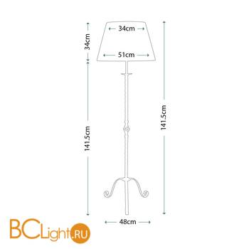 Торшер Elstead Lighting Pembroke PB/FL BLACK + LUI/LS1064 - Схема