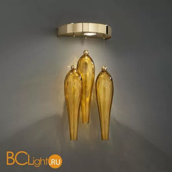 Настенный светильник Euroluce Abstract AP1/3 gold Amber