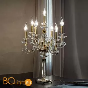 Настольная лампа Euroluce Alicante F6+1L gold Clear