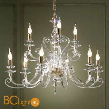 Люстра Euroluce Alicante L6+3 gold Clear