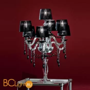 Настольная лампа Euroluce Arcobaleno F6+1L Silver Clear Black