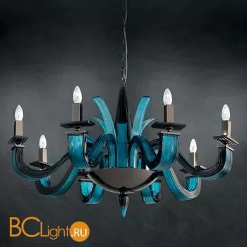 Люстра Euroluce Argo L8 nickel Aquamarine