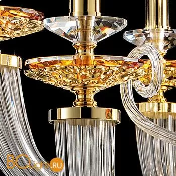 Люстра Euroluce Atalia L8+4 gold Amber - Фото 0
