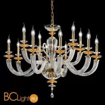 Люстра Euroluce Atalia L8+4 gold Amber