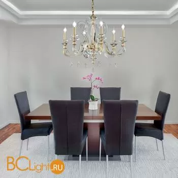 Люстра Euroluce Aurora L6 gold trasparent - Фото 0