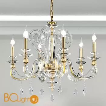 Люстра Euroluce Aurora L6 gold trasparent