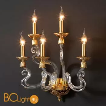 Бра Euroluce Barocco A5 gold Amber