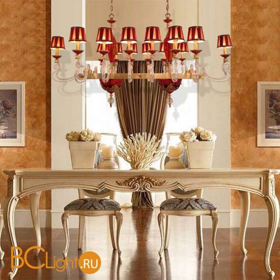 Люстра Euroluce Barocco Axis 14 gold Ruby Shade