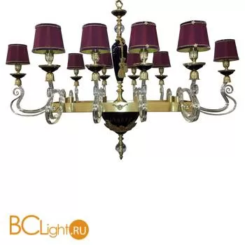 Люстра Euroluce Barocco Axis 10 gold Amethyst Shade