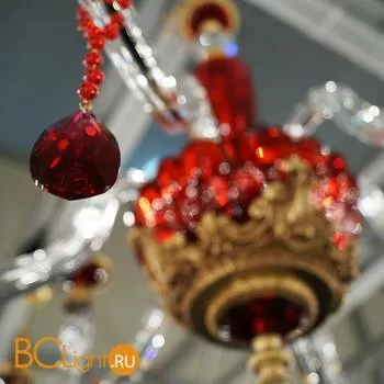 Люстра Euroluce Barocco L8 gold Ruby - Фото 0