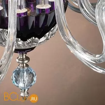 Люстра Euroluce Barocco L8 silver Amethyst - Фото 0