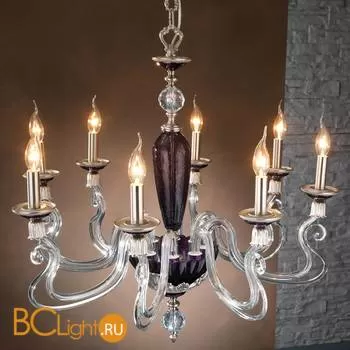 Люстра Euroluce Barocco L8 silver Amethyst