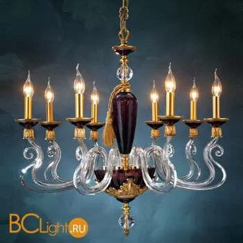 Люстра Euroluce Barocco L8 gold Amethyst