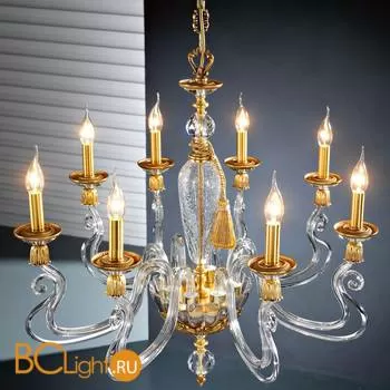 Люстра Euroluce Barocco L8 gold Clear