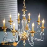 Люстра Euroluce Barocco L8 gold Clear