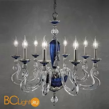 Люстра Euroluce Barocco L8 silver Blue