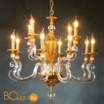 Люстра Euroluce Barocco L8+4 gold Amber