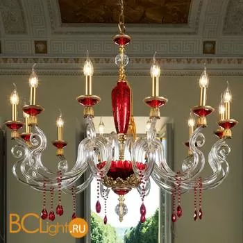 Люстра Euroluce Barocco L12 gold Ruby