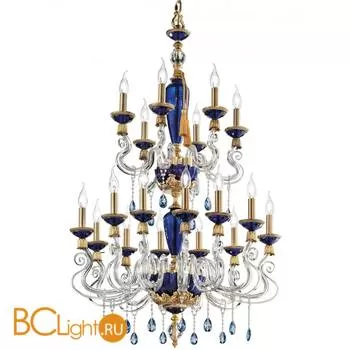 Люстра Euroluce Barocco L12+6 LUX 2 LEVELS gold Blue