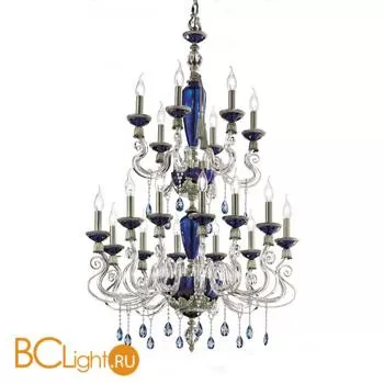 Люстра Euroluce Barocco L12+6 LUX 2 LEVELS silver Blue