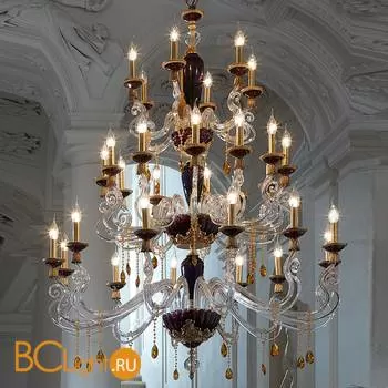 Люстра Euroluce Barocco L12+12+6 120 gold Amethyst