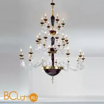 Люстра Euroluce Barocco L12+12+6 150 gold Amethyst