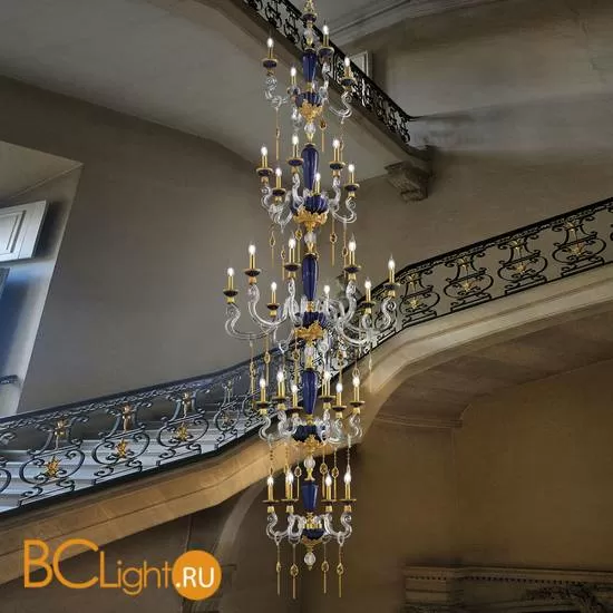 Люстра Euroluce Barocco L28 SUPERLUX SPECIAL EDITION gold Blue