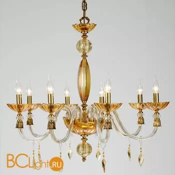Люстра Euroluce Bloom L8 Gold Amber