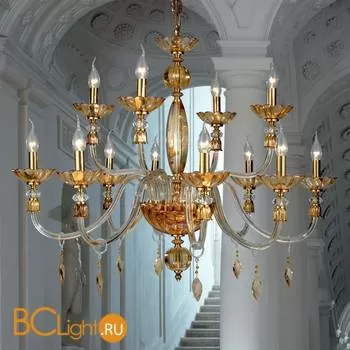 Люстра Euroluce Bloom L8+4 Gold Amber
