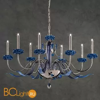 Люстра Euroluce Bora L8 Nichel Blue