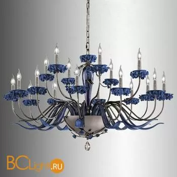 Люстра Euroluce Bora L12+6 Nichel Blue
