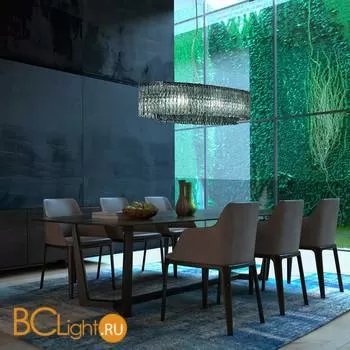 Подвесной светильник Euroluce Cascade ellipse flat 91x34 black nichel Emerald - Фото 0