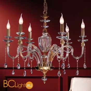 Люстра Euroluce Elsa L6 gold Clear