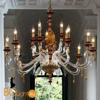 Люстра Euroluce Elsa L10+5 gold Topaz