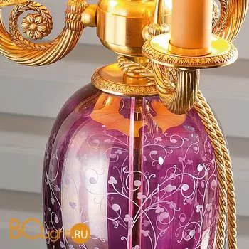 Настольная лампа Euroluce Lady LG3+1 gold Amethyst - Фото 0