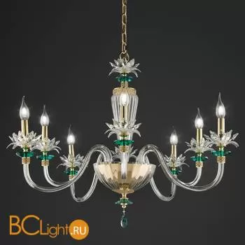 Люстра Euroluce Lily L4+4 shiny gold green