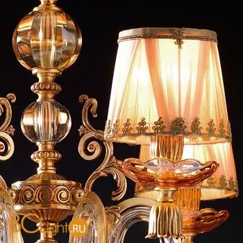 Люстра Euroluce Lyra L6 Gold Amber Shade - Фото 0
