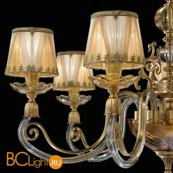 Люстра Euroluce Lyra L8 Gold Amber Shade - Фото 0