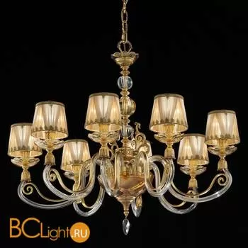Люстра Euroluce Lyra L8 Gold Amber Shade