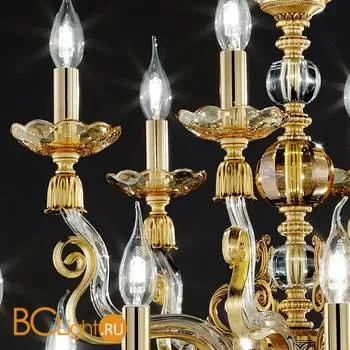 Люстра Euroluce Lyra L12+6 Gold Amber - Фото 0