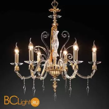 Люстра Euroluce Midha Alicante L6 Gold Clear