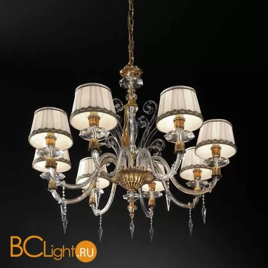Люстра Euroluce Midha Alicante L8 Gold Clear Shade